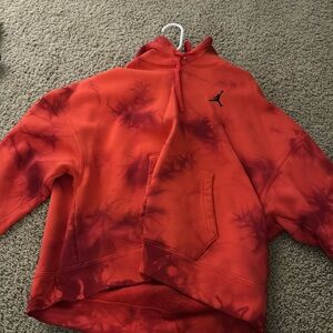 Jordan Nike Red Tie-Dye hoodie